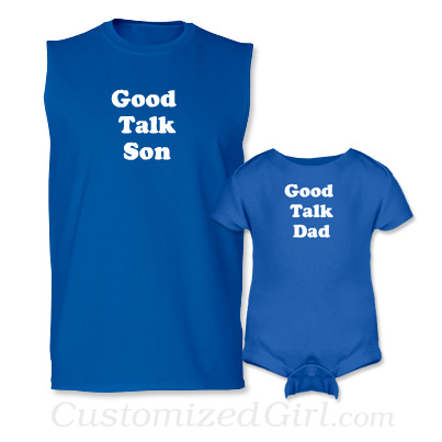 Matching Father and Son Onesies - Good Talk
