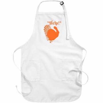 Turkey Help Basic White Apron