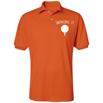 Likes To Swing Golf Polo Unisex Jerzees Spotshield Polo Shirt