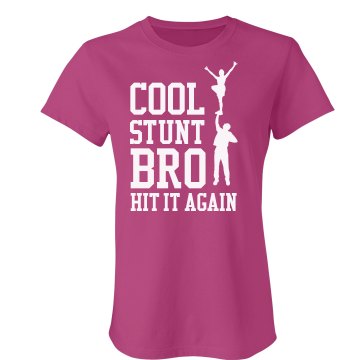 Cheer Cool Stunt Bro Junior Fit Bella Sheer Longer Length Rib Tee