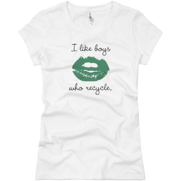 I Like Boys Who Recycle Junior Fit Basic Bella Favorite Tee