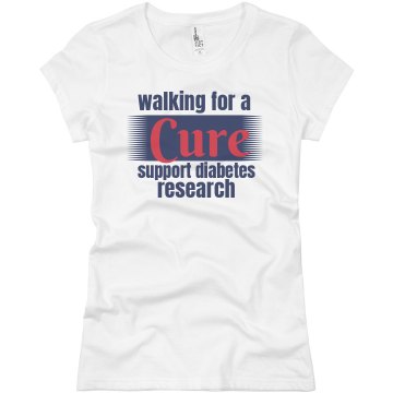 Support Diabetes Research Junior Fit Basic Bella Favorite Tee