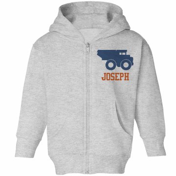 Joseph Loves Trucks Toddler Rabbit Skins Hooded Full-Zip Sweatshirt