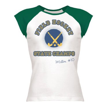 Field Hockey Tee Junior Fit Bella 1x1 Rib Ringer Tee