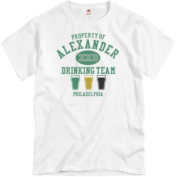 Drinking Team w/ Back Unisex Basic Gildan Heavy Cotton Crew Neck Tee