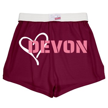 Heart & Name Shorts Junior Fit Soffe Cheer Shorts