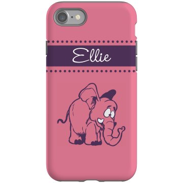 Pink Elephant iPhone Case Rubber iPhone 4 & 4S Case Black