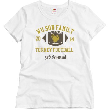 Turkey Day Football Junior Fit Brightline 3/4 Sleeve Jersey Tee