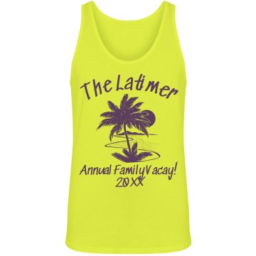 Latimer Family Vacation Unisex American Apparel Neon Tank