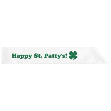 St Patty's Sash Adult Satin Party Sash