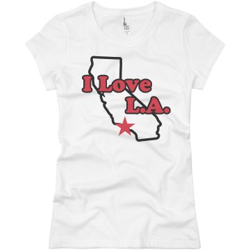 I Love L.A. Map Junior Fit Basic Bella Favorite Tee