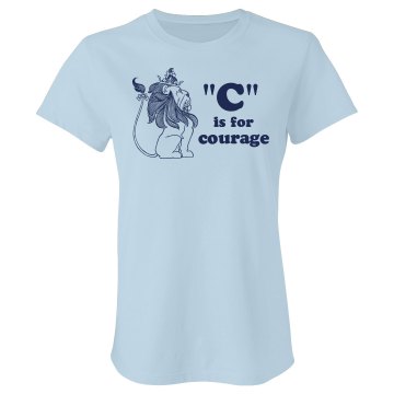"C" Is For Courage Junior Fit American Apparel Fine Jersey Tee