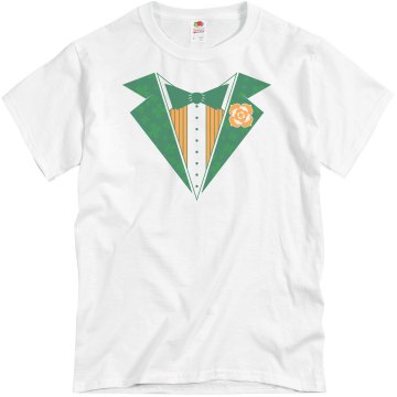 Irish Tuxedo Mens Unisex Basic Gildan Heavy Cotton Crew Neck Tee