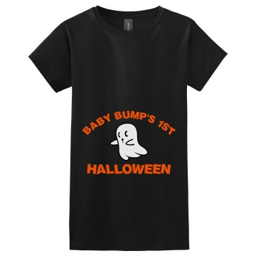 Baby Bump's 1st Halloween Misses Relaxed Fit Gildan Ultra Cotton Tee