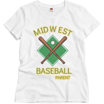 Midwest Baseball Parent Misses Relaxed Fit Basic Gildan Heavy Cotton Tee