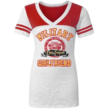 Custom Marine Girlfriend Junior Fit Augusta 3/4 Legacy Raglan Tee