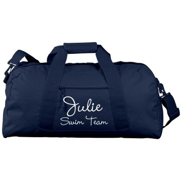 Custom Name Swim Duffel Port & Company Large Square Duffel Bag