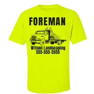 Foreman Landscaping Unisex American Apparel Neon Crew Neck Tee