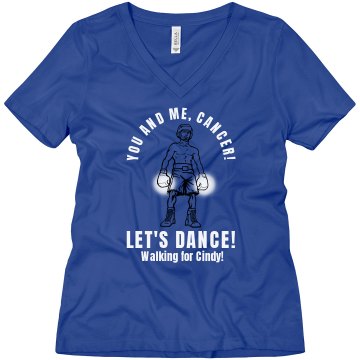 Breast Cancer Walk Tee Junior Fit Bella 1x1 Rib Cap Sleeve Raglan Tee