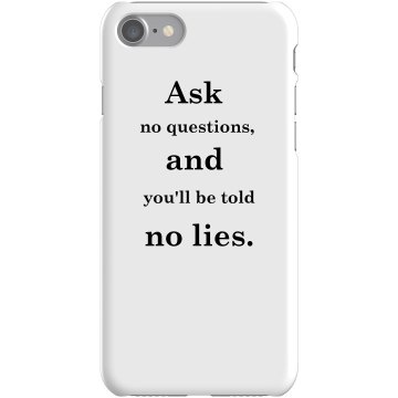 No Lies iPhone Cases Plastic iPhone 5 Case Black