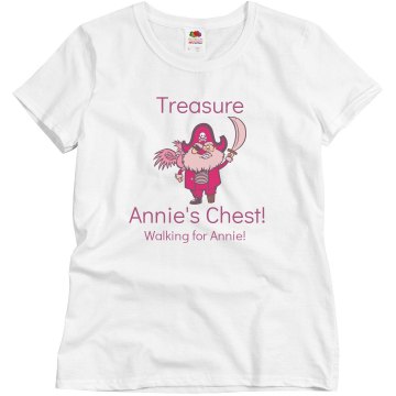 Breast Cancer Pirate Tee Misses Relaxed Fit Basic Gildan Ultra Cotton Tee