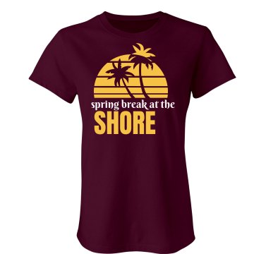 Spring Break At The Shore Junior Fit Bella Sheer Longer Length Rib Tee