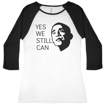 Yes We Can Junior Fit Bella 1x1 Rib 3/4 Sleeve Raglan Tee