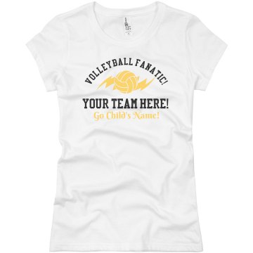Your Volleyball Team Here Junior Fit Brightline 3/4 Sleeve Jersey Tee