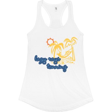 Lazy Rays Tanning Junior Fit Bella Sheer Longer Length Rib Racerback Tank Top
