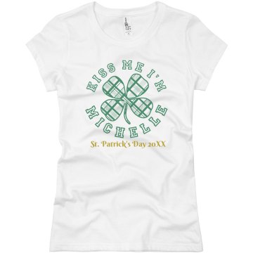 St. Patrick's Kiss Me Tee Junior Fit Basic Bella Favorite Tee