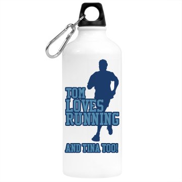 Tom Loves to Run Bottle Aluminum Water Bottle