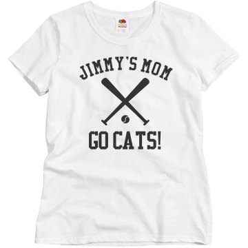 Rhinestone Baseball Mom Misses Relaxed Fit Basic Gildan Ultra Cotton Tee