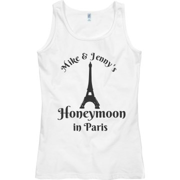 Honeymoon In Paris Junior Fit Bella Sheer Longer Length Rib Tank Top