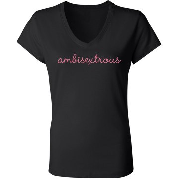 Ambisextrous Junior Fit Bella Sheer Longer Length Rib V-Neck Tee 