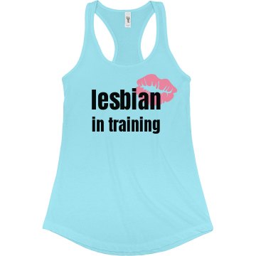 Lesbian In Training Junior Fit Bella Sheer Longer Length Rib Racerback Tank Top