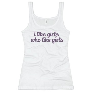 I Like Girls Gay Rights Junior Fit Bella Slit V-Neck Tee