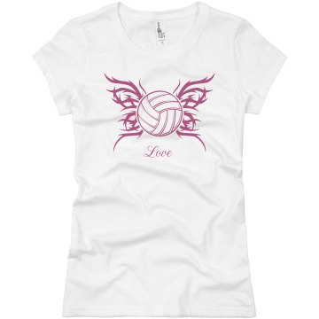 Love Volleyball Junior Fit Basic Bella Favorite Tee