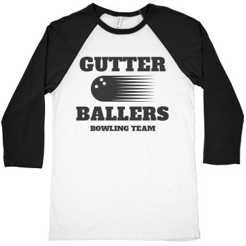Gutter Ballers Bowling T Junior Fit Bella Sheer Longer Length Rib Tee