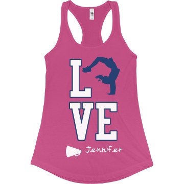 Love Cheer Tank Junior Fit Bella Sheer Longer Length Rib Racerback Tank Top