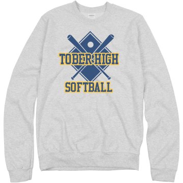 Distressed Softball Hood Unisex Gildan Heavy Blend Sweatshirt
