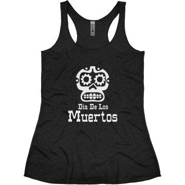 Day Of The Dead Dia De Junior Fit Bella Triblend Racerback Tank