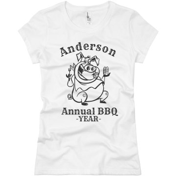 Anderson Annual BBQ T Junior Fit Bella Sheer Longer Length Rib Tee