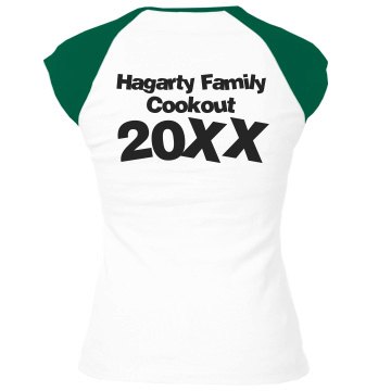 Hagarty Family Cookout Junior Fit Bella 1x1 Rib Ringer Tee