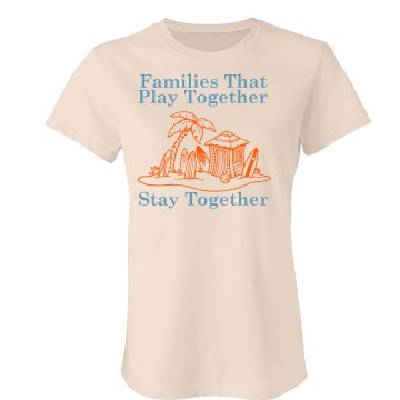 Family Vacation w/Back Junior Fit Bella Crewneck Jersey Tee