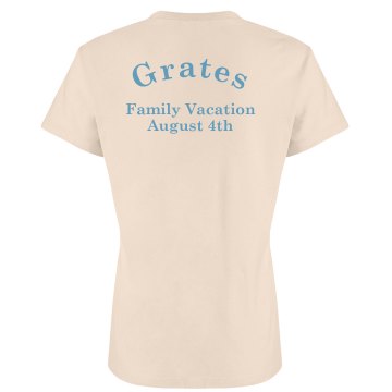 Family Vacation w/Back Junior Fit Bella Crewneck Jersey Tee