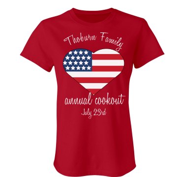 Thoburn Family Cookout Junior Fit Bella Sheer Longer Length Rib Tee