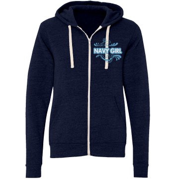Navy Girlfriend Hoodie Unisex Canvas Triblend Zip Hoodie