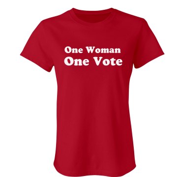 One Woman One Vote Junior Fit Bella Sheer Longer Length Jersey 2-in-1 Tee
