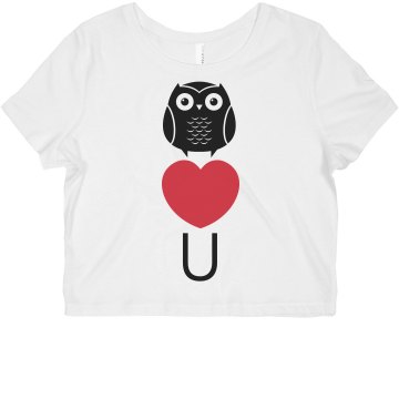 Owl Love You Misses Bella Flowy Boxy Lightweight Crop Tee