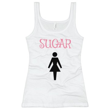 Sugar Best Friends Junior Fit Bella Sheer Longer Length Rib Strap Tank Top